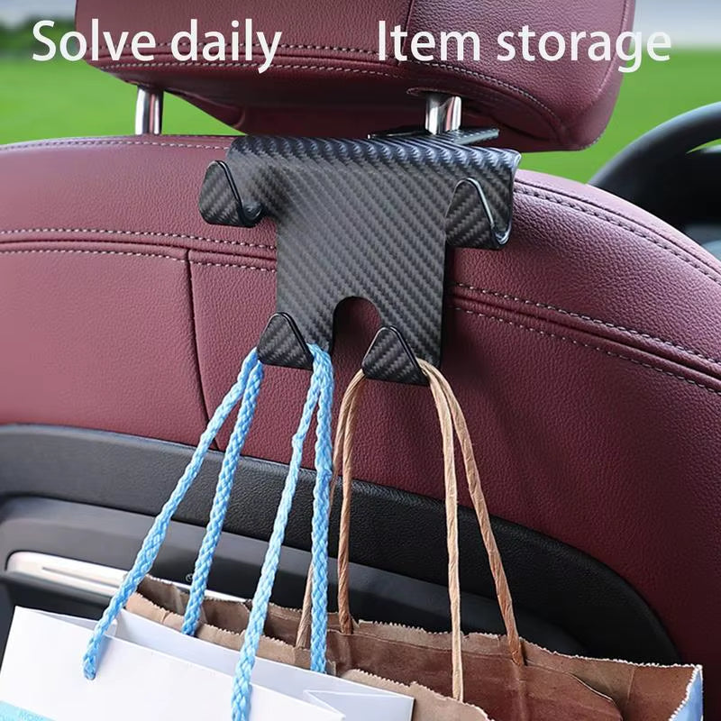 Car Seat Back Hook Rear Seat Organizer Hook Multifunctional Umbrella Hanger Mobile Phone Holder Automobile Interior Accessories