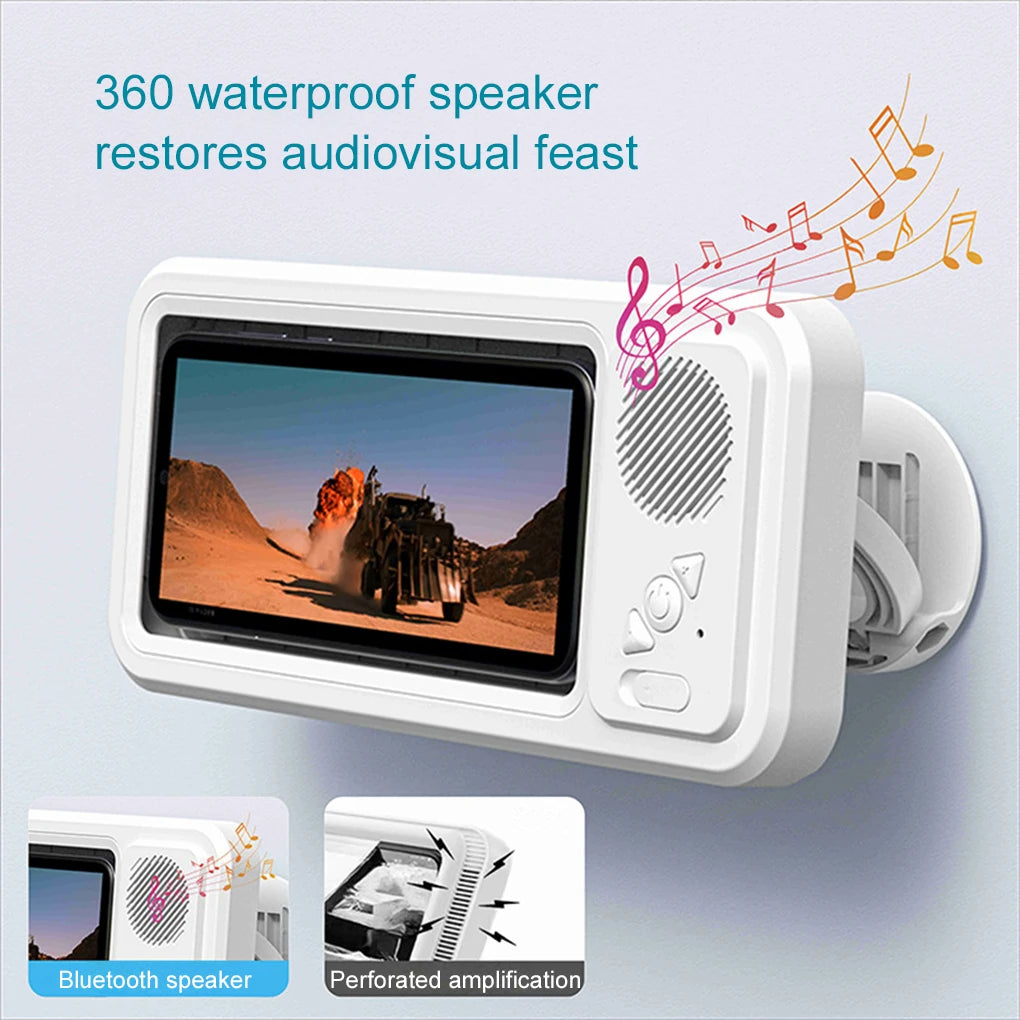 Shower Phone Holder with Bluetooth Speaker