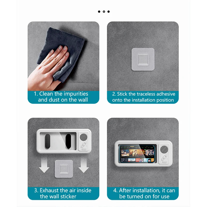 Shower Phone Holder with Bluetooth Speaker