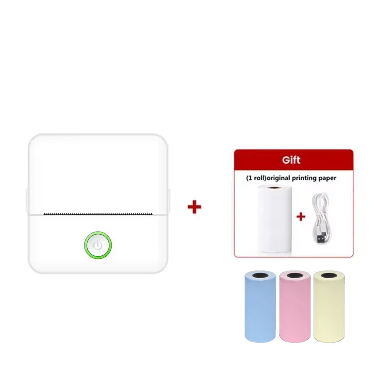 Mini Portable Label Thermal Printer Endurance Bluetooth HD Picture Printer for Student Error Title Note Pocket Inkless Printing