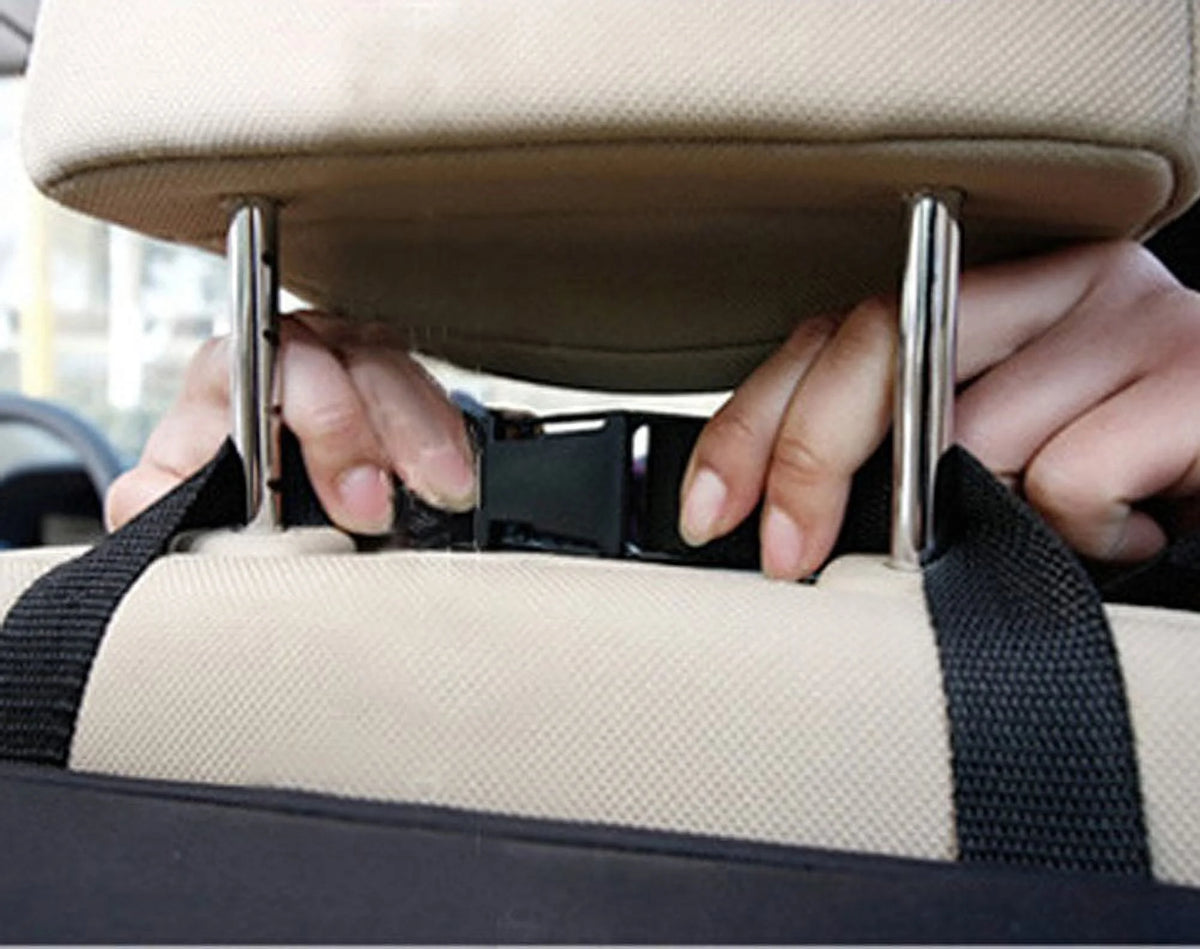 Insulated Car Seat Back Organizer with Multi-Pockets and Mesh Storage