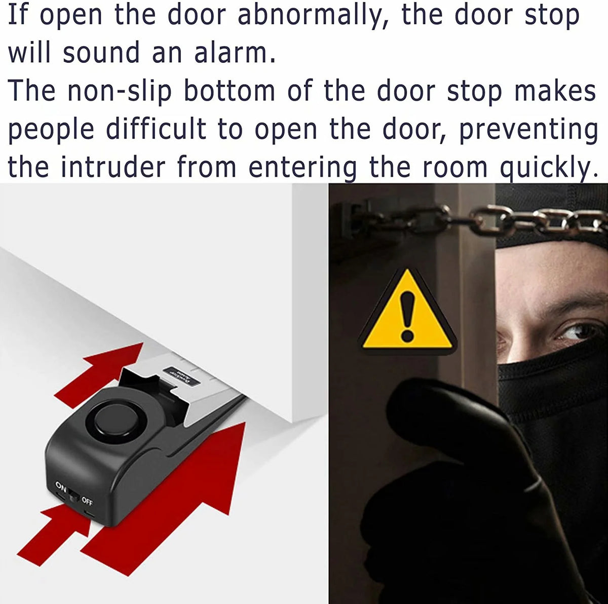 Door Stopper Security Alarm,Upgraded Portable 120 Loud Entrance Alert Door Stop Alarm,Great Gift for Travel Home Apartment House (1 Pack)