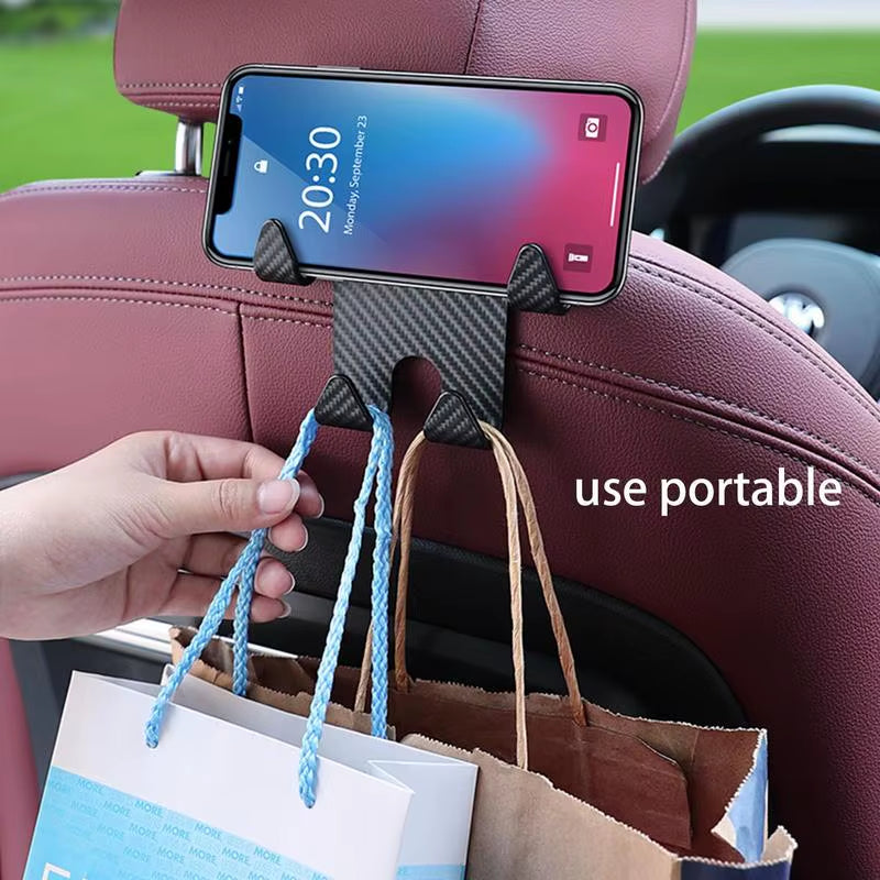 Car Seat Back Hook Rear Seat Organizer Hook Multifunctional Umbrella Hanger Mobile Phone Holder Automobile Interior Accessories