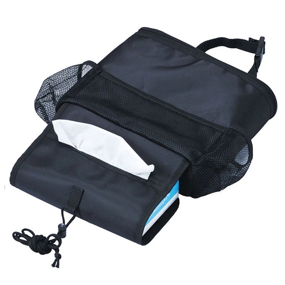 Insulated Car Seat Back Organizer with Multi-Pockets and Mesh Storage