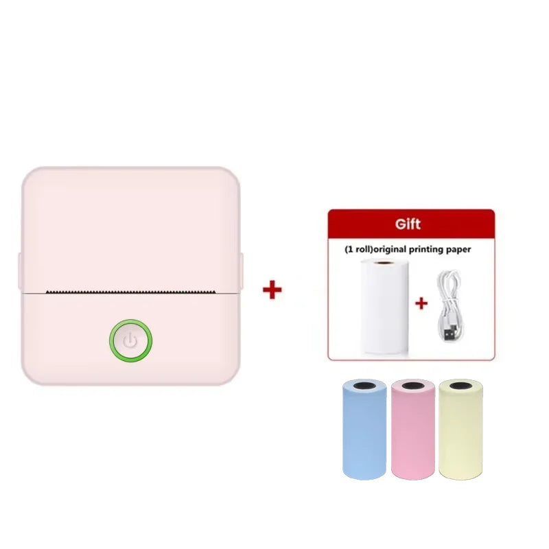 Mini Portable Label Thermal Printer Endurance Bluetooth HD Picture Printer for Student Error Title Note Pocket Inkless Printing