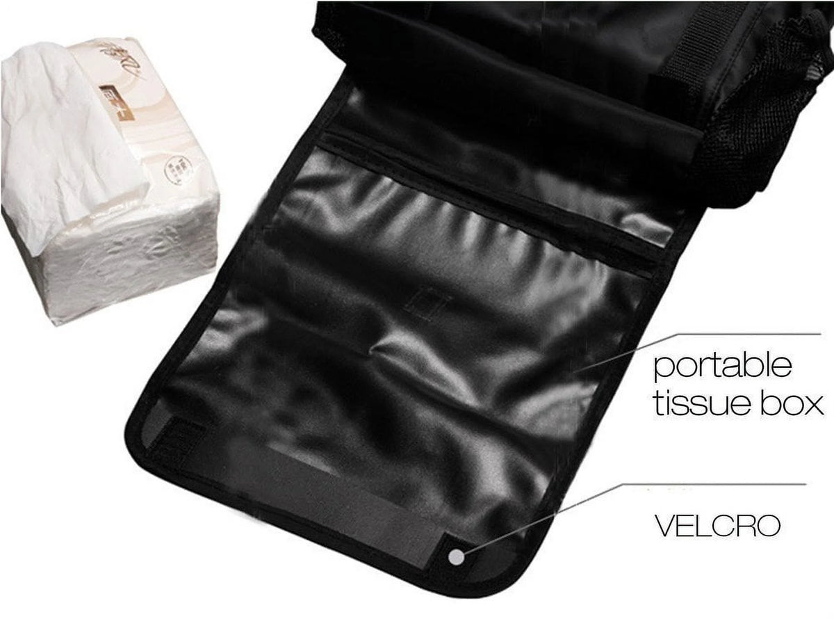 Insulated Car Seat Back Organizer with Multi-Pockets and Mesh Storage